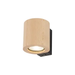 New TK Lighting Wandlampe Holz Metall GU10 H: 8,5 cm klein Downlight