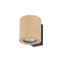 New TK Lighting Wandlampe Holz Metall GU10 H: 8,5 cm klein Downlight