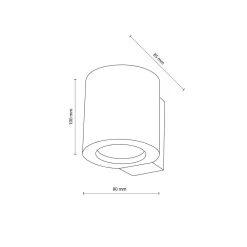 New TK Lighting Wandlampe Holz Metall GU10 H: 8,5 cm klein Downlight