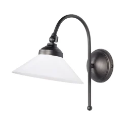 Outlet Giovanni Battista Wandlampe in Bronze matt Weiß E14 Glas Messing schwenkbar