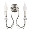 Jupiter Wandlampe in Nickel Metall T:15 cm E14 Kerzen Rustikal