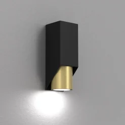 Luminex Wandlampe in Schwarz Messing GU10 stilvoll akzentuiert* Wandleuchten|Flurlampen