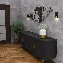 Luminex Wandlampe in Schwarz Messing GU10 stilvoll akzentuiert* Wandleuchten|Flurlampen