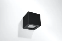 Sale Sollux Wandlampe indirekt Up Down Schwarz Keramik eckig klein