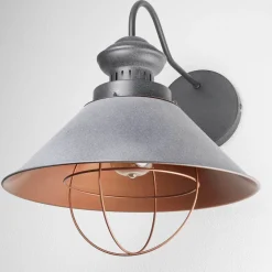 Best Nowodvorski Wandlampe innen Grau Kupfer E27 Industrie Design