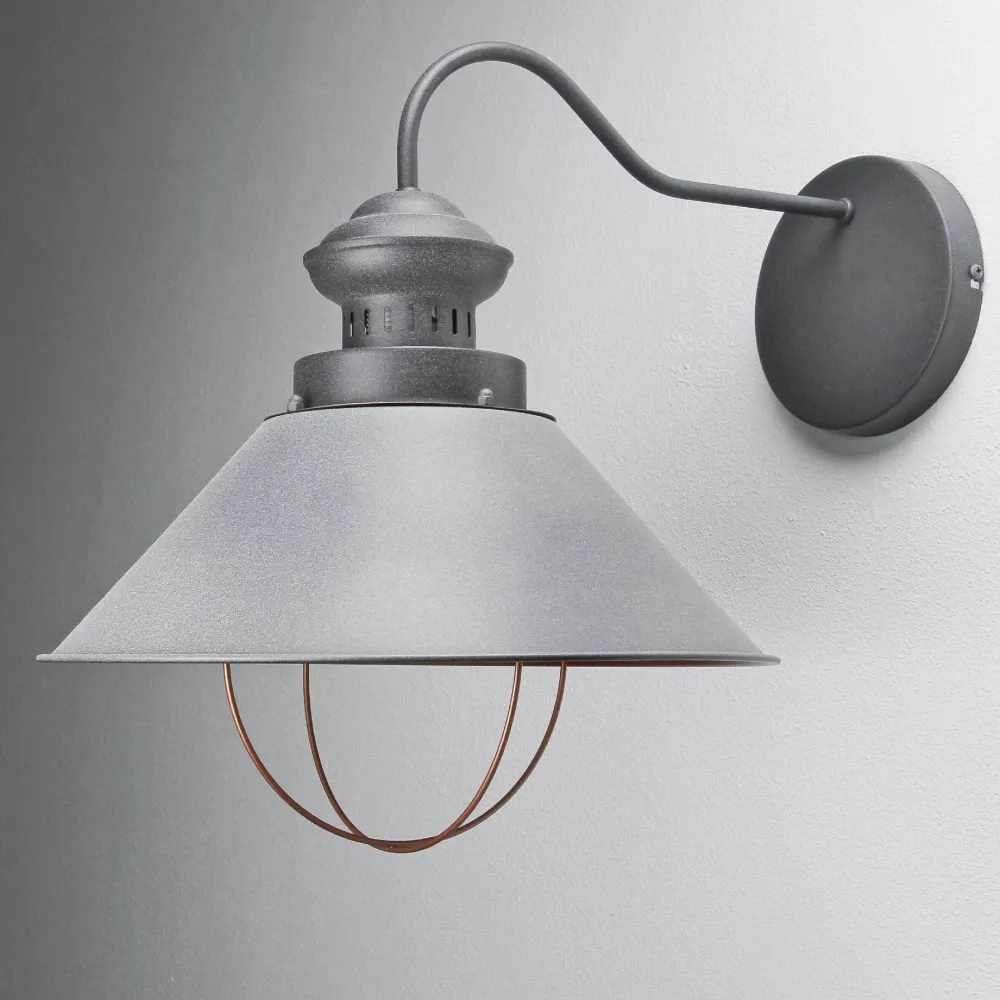 Best Nowodvorski Wandlampe innen Grau Kupfer E27 Industrie Design
