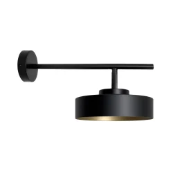 Discount Giovanni Battista Wandlampe innen Schwarz Gold H: 19,5 cm Messing Eisen E27