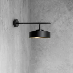 Discount Giovanni Battista Wandlampe innen Schwarz Gold H: 19,5 cm Messing Eisen E27