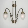 Best Berliner Messingleuchten Wandlampe Jugendstil Berliner Messing Glas H:67 cm E27