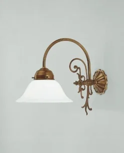 Online Berliner Messingleuchten Wandlampe Jugendstil Glas Berliner Messing E27 T:33 cm