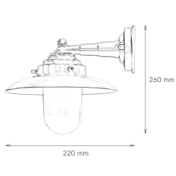 Online Lido Wandlampe KAVALA Messing Glas IP64 Maritim E27