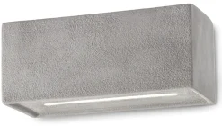 Best Ferroluce Wandlampe Keramik 25 cm breit Beton-Optik E27 Modern