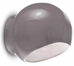 Ferroluce Wandlampe Keramik B: 21 cm Grau E27 rund Retro Design