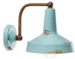 Ferroluce Wandlampe Keramik E27 H: 21 cm Vintage Handarbeit* Wohnzimmerlampen|Keramiklampen