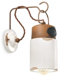 Outlet Ferroluce Wandlampe Keramik Metall E27 33 cm hoch Vintage