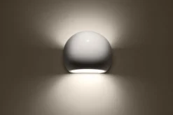 Sollux Wandlampe Keramik rund B: 17 cm klein Weiß E27 Up Down* Keramiklampen|Küchenlampen