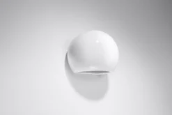 Sollux Wandlampe Keramik rund B: 17 cm klein Weiß E27 Up Down* Keramiklampen|Küchenlampen