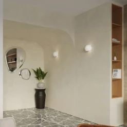 Sollux Wandlampe Keramik rund B: 17 cm klein Weiß E27 Up Down* Keramiklampen|Küchenlampen