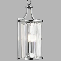 Searchlight Wandlampe Kristall E14 Art Déco H: 35 cm in Chrom Klar* Wohnzimmerlampen|Jugendstil Lampen