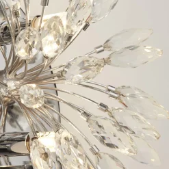 Searchlight Wandlampe Kristall Metall H: 47 cm in Chrom Klar 4x G9* Wohnzimmerlampen|Schlafzimmer Lampen