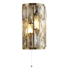 Discount Searchlight Wandlampe Kristall mit Schalter H: 27 cm Art Déco FRANK