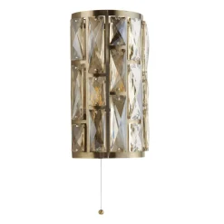Discount Searchlight Wandlampe Kristall mit Schalter H: 27 cm Art Déco FRANK