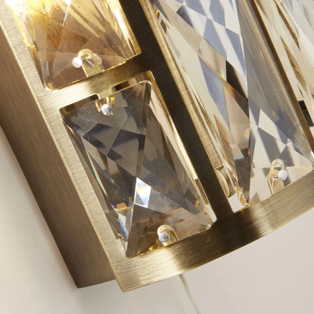 Discount Searchlight Wandlampe Kristall mit Schalter H: 27 cm Art Déco FRANK