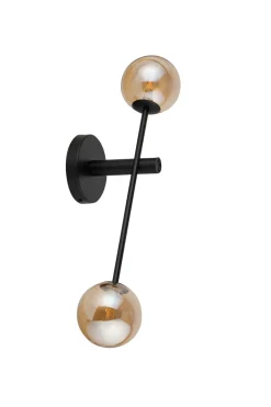 Sale Sigma Wandlampe Kugel Bernstein Glas Metall blendarm T:17 cm