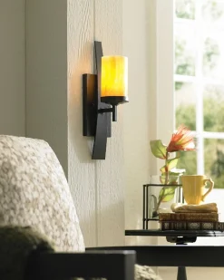 Best Elstead Wandlampe LAPIDE Gelb Design Lampe Wohnzimmer