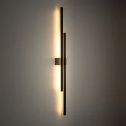 Outlet TK Lighting Wandlampe LED 90 cm hoch indirektes Licht 3000 K Metall Holz