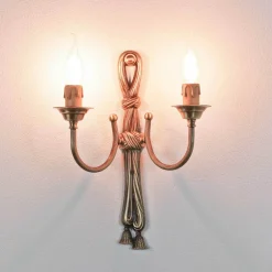 Giovanni Battista Wandlampe Leuchter 2-flmg Bronze aus Echt-Messing* Wandleuchten|Esszimmer Lampen