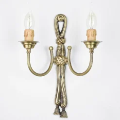 Giovanni Battista Wandlampe Leuchter 2-flmg Bronze aus Echt-Messing* Wandleuchten|Esszimmer Lampen