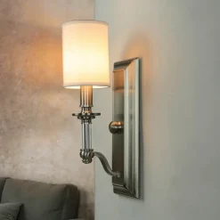Best Elstead Wandlampe LUANA in Nickel B:11cm Design Lampe
