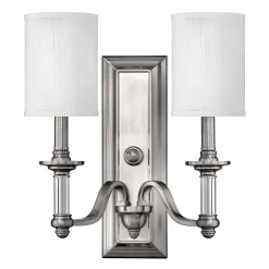 Elstead Wandlampe LUANA in Nickel B:39cm 2-flmg Lampe* Wandleuchten|Designerlampen