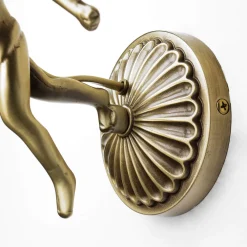 Giovanni Battista Wandlampe Messing Antik Echt Jugendstil Putti* Glaslampen|Metall Lampen