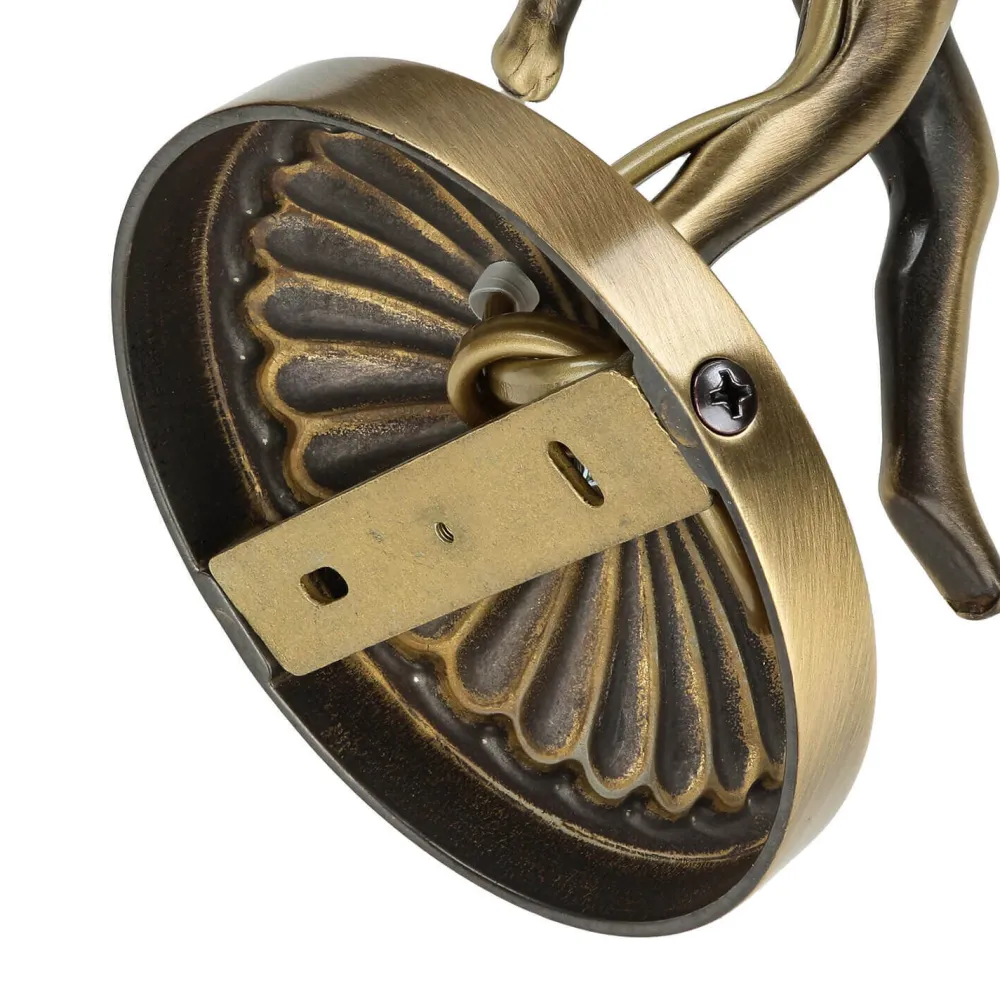 Giovanni Battista Wandlampe Messing Antik Echt Jugendstil Putti* Glaslampen|Metall Lampen