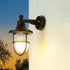 Lido Wandlampe Messing außen IP64 Rostbraun antik Maritim E27* Außenwandleuchten|Rustikale Lampen