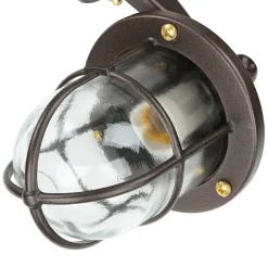 Lido Wandlampe Messing außen IP64 Rostbraun antik Maritim E27* Außenwandleuchten|Rustikale Lampen