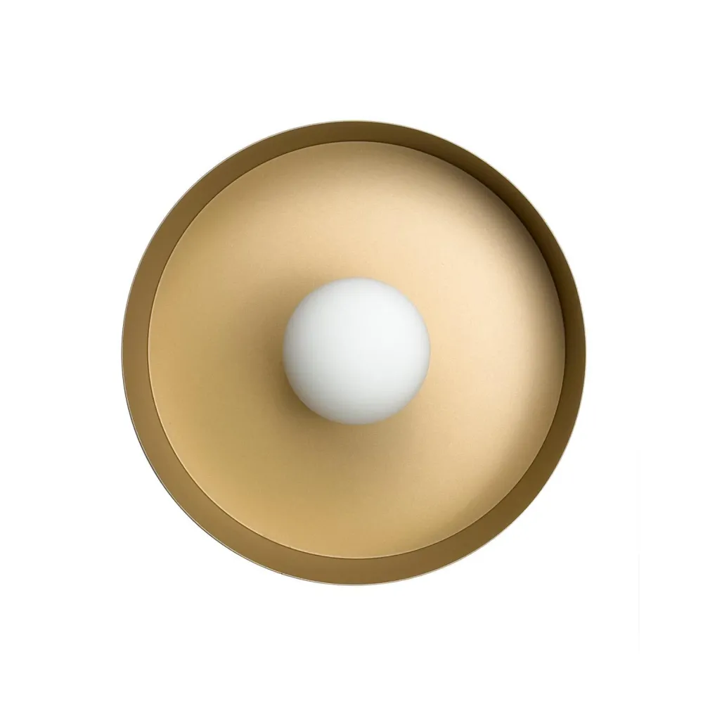 Giovanni Battista Wandlampe Messing Eisen E27 D: 30 cm rund Schwarz Gold* Wandleuchten|Flurlampen