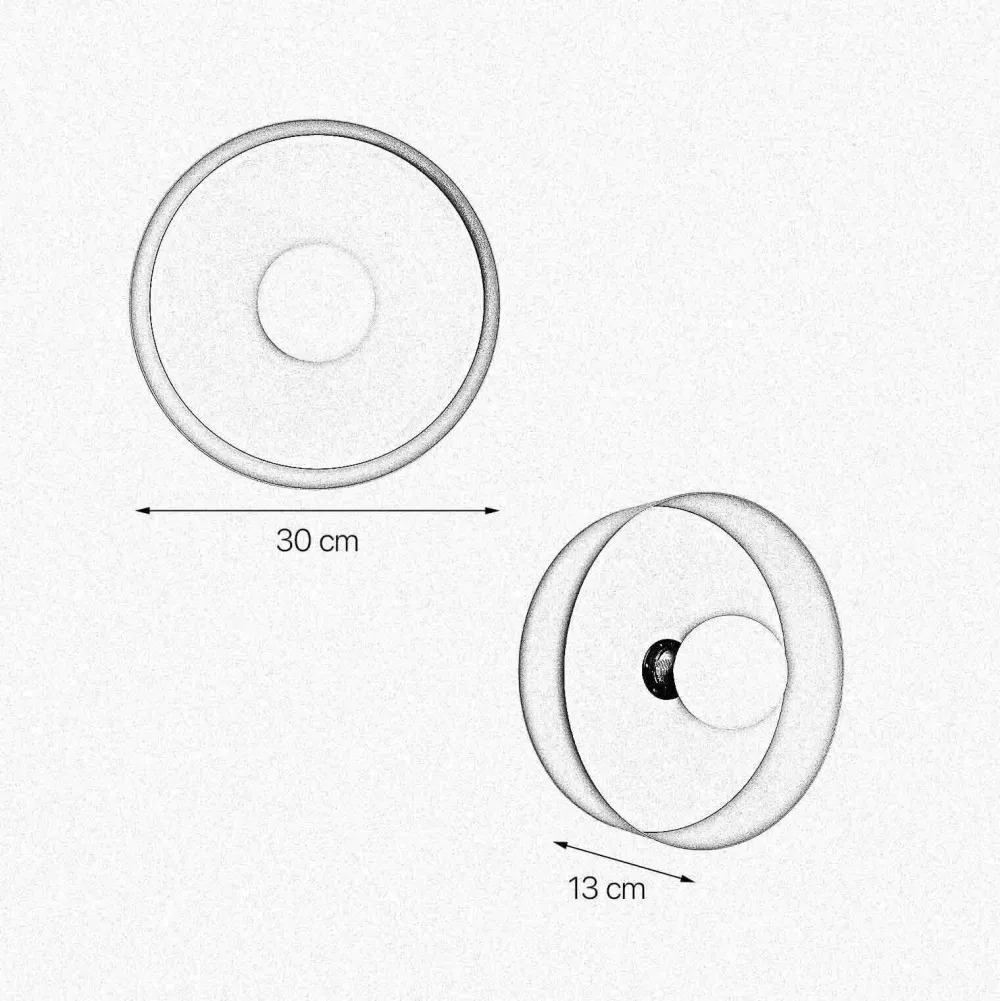 Giovanni Battista Wandlampe Messing Eisen E27 D: 30 cm rund Schwarz Gold* Wandleuchten|Flurlampen