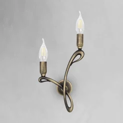 Giovanni Battista Wandlampe Messing 2-flammig E14 in Bronze matt FIOCCO* Wandleuchten|Lampen Aus Aller Welt