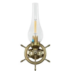 Laura Suardi Wandlampe Messing Glas Maritim Antik Badezimmer Flur* Wandleuchten|Lampen Aus Aller Welt