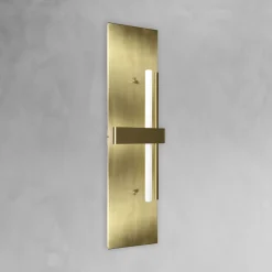 Giovanni Battista Wandlampe Messing H: 80 cm groß massiv in Bronze hell für S14d* Wandleuchten|Badezimmer Lampe