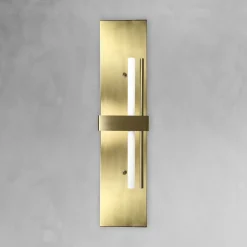 Giovanni Battista Wandlampe Messing H: 80 cm groß massiv in Bronze hell für S14d* Wandleuchten|Badezimmer Lampe