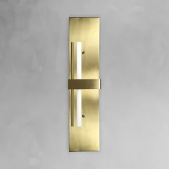 Giovanni Battista Wandlampe Messing H: 80 cm groß massiv in Bronze hell für S14d* Wandleuchten|Badezimmer Lampe