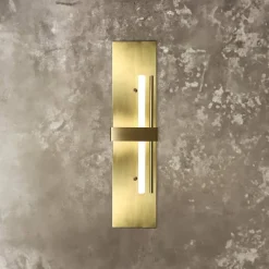 Giovanni Battista Wandlampe Messing H: 80 cm groß massiv in Bronze hell für S14d* Wandleuchten|Badezimmer Lampe