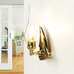 Laura Suardi Wandlampe Messing Maritim Flur Bad Treppenhaus* Wandleuchten|Flurlampen