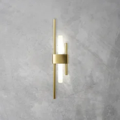 Giovanni Battista Wandlampe Messing massiv H: 50,5 cm Art Déco für S14d* Wandleuchten|Badezimmer Lampe