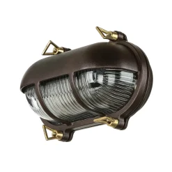 Lido Wandlampe Messing Riffelglas IP64 rostfrei E27 außen* Rustikale Lampen|Metall Lampen