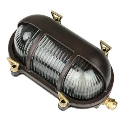 Lido Wandlampe Messing Riffelglas IP64 rostfrei E27 außen* Rustikale Lampen|Metall Lampen